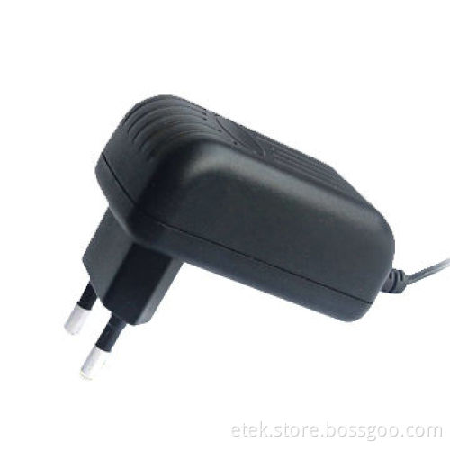 12W 12V 1A Series Switching Power Adapter with European AC Plug, Measures 70 x 41 x 28mm